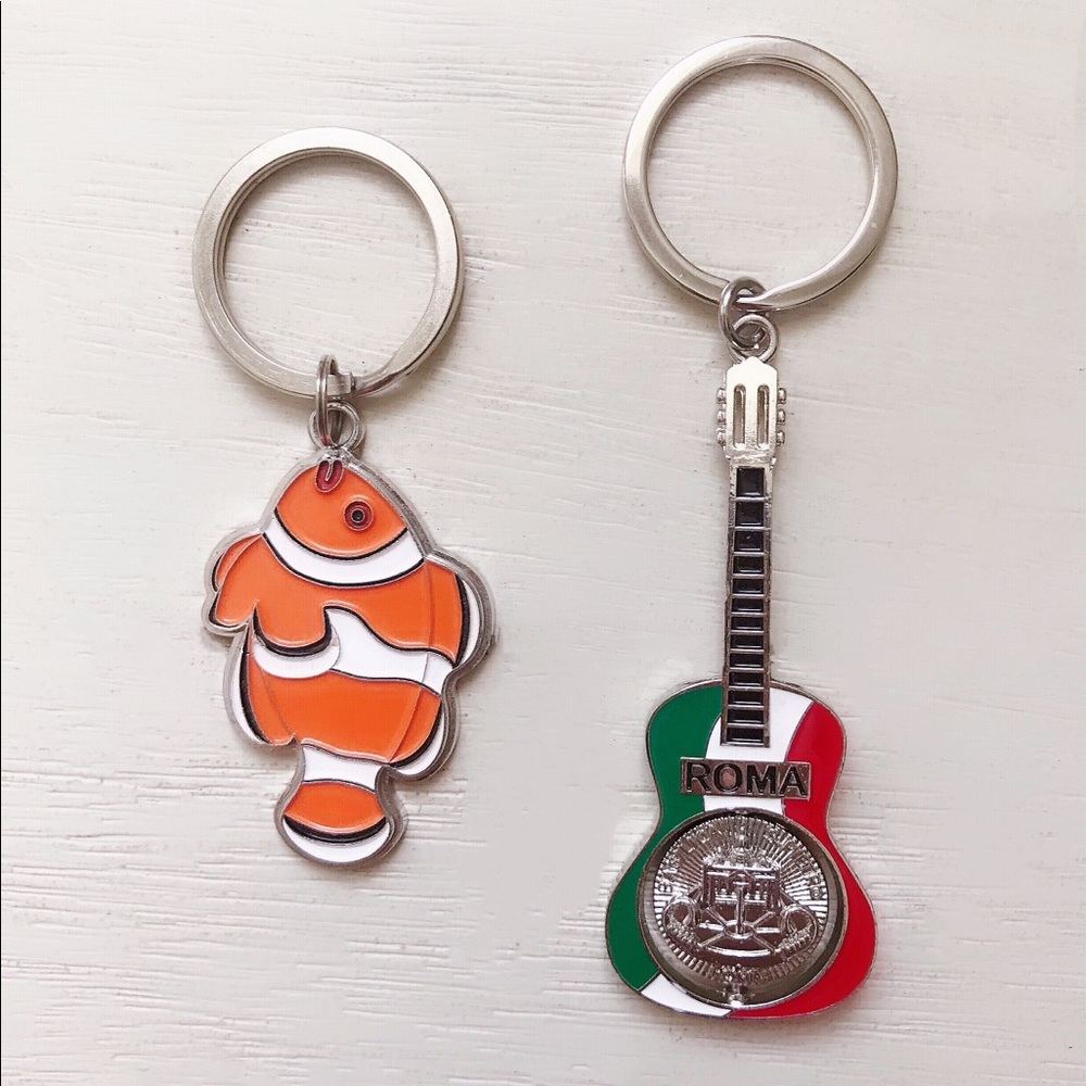 Classic Fish and Guitar Keychains